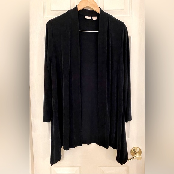 3 Piece Navy Chicos Travelers Set - Wide Leg Pull On Pant, Cami and Jacket - Picture 1 of 7